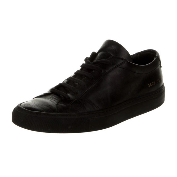 Woman by Common Objects Black Leather Sneakers 36/6 - Picture 4 of 6